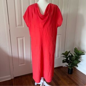 MOSAIC USA | Linen COWL NECK POCKET Shift Dress | Size Medium